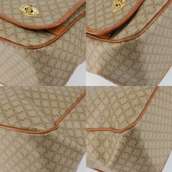 CELINE Macadam Canvas Shoulder Bag Pvc Beige Gold - Picture 10 of 13